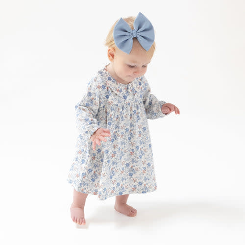 Simple Long Sleeve Peter Pan Collar Dress + Diaper Cover – Angel Dear