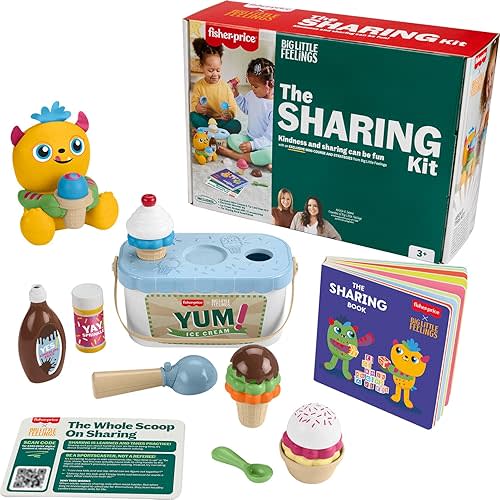 Fisher-Price Toddler Toys Big Little Feelings Sharing Kit, 18-Piece Set of Activities & Parenting Tips for Preschool Kids Ages 3 Years