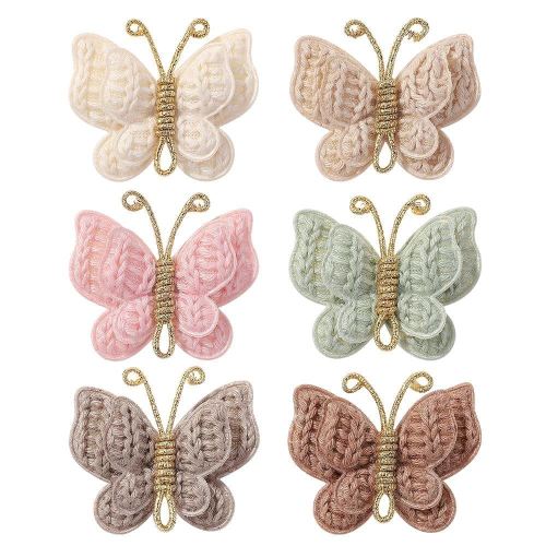 Baby Girl Hair Bow Clips Barrettes, 6 Pcs Butterfly Clips Hair Accessories for Infants Toddlers Baby Kids Fine Hair