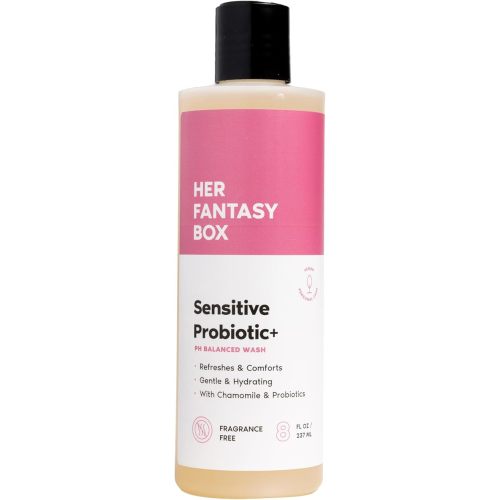 Her Fantasy Box | Sensitive Probiotic+ Gentle Cleanser – Fragrance-Free, pH Balanced Body Wash with Chamomile & Probiotic Lysates, Vegan & Cruelty Free, 8 oz