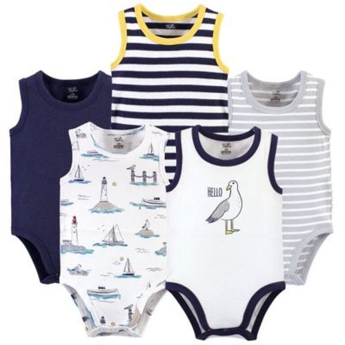 Touched by Nature Baby Boy Organic Cotton Bodysuits 5pk, Seagull