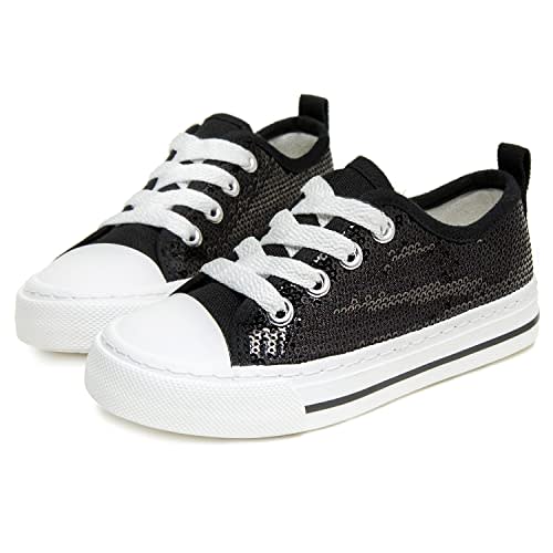 ToandonToddler Kids Sneakers Sparkle Fashion Glitter Sequins Canvas Shoes