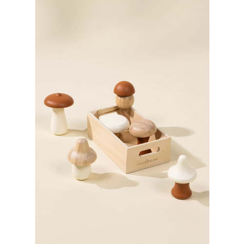 Wooden Mushrooms Playset