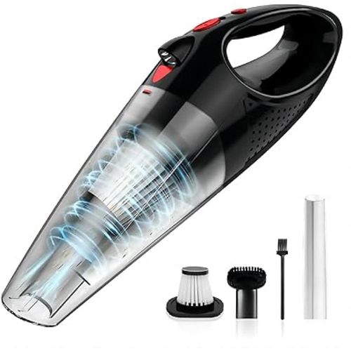 ORVIOM Handheld Vacuum, 33K RPM Motor & HEPA Filtration | Cordless 30min Run Time | 2X HEPA, Pet Tool, LED Light | Whisper-Quiet