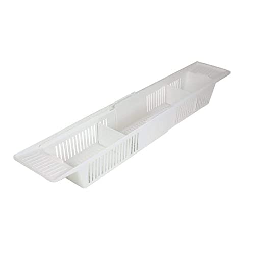 KidCo Bath Toy Organizer Storage Basket, 3 Compartment Horizontal Large Openings Bath Toy Organizer for Tub, Large Capacity Bath Toy Organizer with Large Openings, White