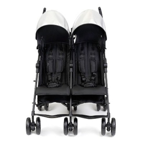 Ingenuity 3D Lite Double Convenience Stroller - Black: 5-Point Harness, Metal Frame, EVA Tires, 22 lb Weight