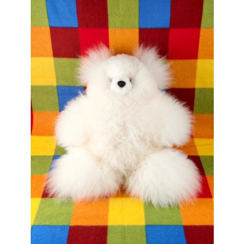 Large Alpaca Wool White Bear: 19" Animal Toy Home Decor