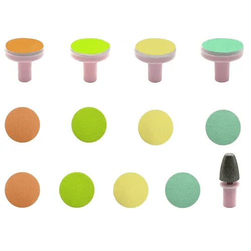 Electric Nail Trimmer Replacements,13 in 1- Baby Electric Nail Buffer Sandpaper Pads (Assorted Pads with Pink Base)