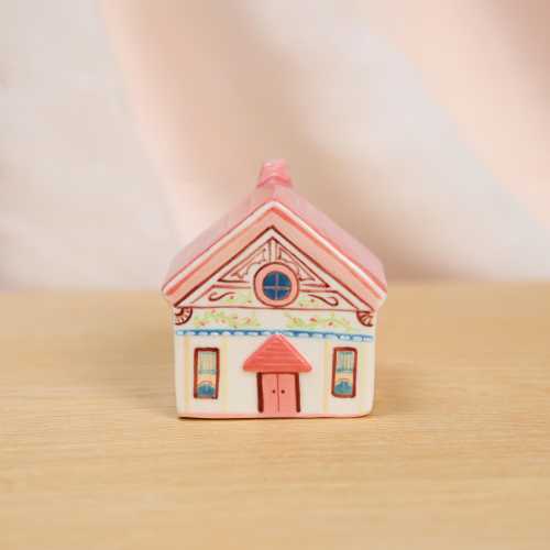 Handmade Ceramic House Figurine Colorful Handpainted Cozy Home Decor Gift for mom Cute Houses Housewarming Gift Unique aesthetic room decor