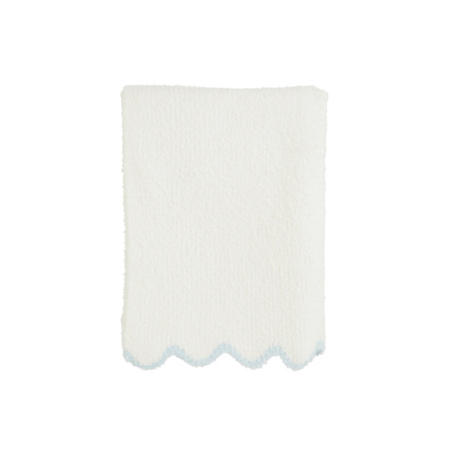 Blue Scallop Chenille Blanket
