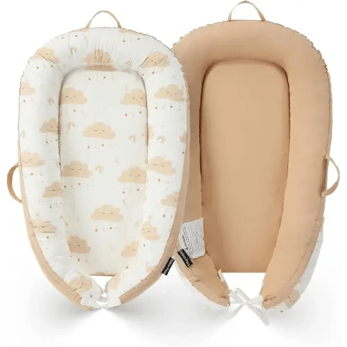 Interactivity Baby Lounger for Playtime under Adult Supervision (0-12 Months), Premium Quality Natural Cotton with Foam Core, Easy to Wash & Breathable Infant Lounger for Travel and Picnic