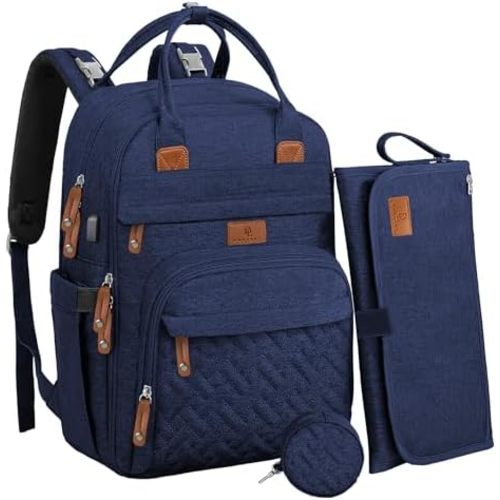 Diaper Bag Backpack –Large Multifunction Travel Baby Bag- ChangingPad,StrollerStraps for Moms & Dads –Newborn Essentials