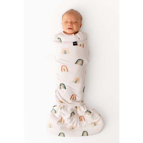 Sleep Bag Swaddler in Retro Rainbow 1.0