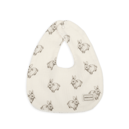 Muslin Bib Rabbit Ecru · Minicoton