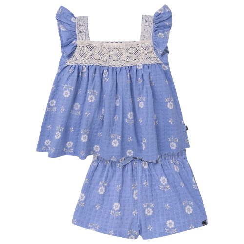 Modern Moments by Gerber Baby and Toddler Gril Square Neck Ruffle Outfit Set, 2-Piece, Sizes 0/3 Months - 5T