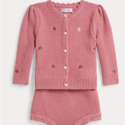 Strawberry Cotton Cardigan & Short