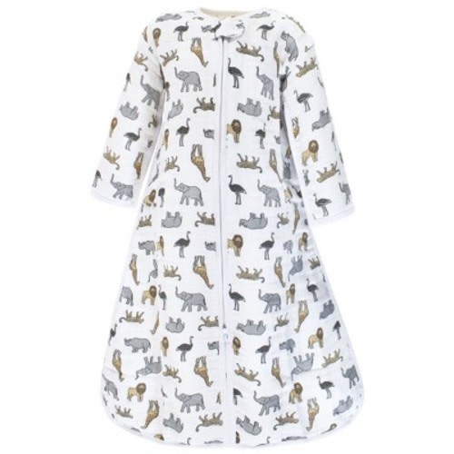 Hudson Baby Long Sleeve Muslin Sleeping Bag, Wearable Blanket, Sleep Sack, Modern Safari, 0-6 Months