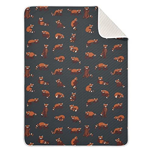 Ollabaky Cute Cartoon Red Panda Baby Blanket for Boys Girls Cotton Throw Blanket Swaddle Blanket for Crib Stroller Nursery Receiving Blanket Infant Toddler Unisex 30"x40"