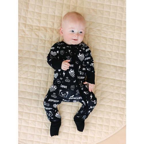 bamboo zip romper - wild heart