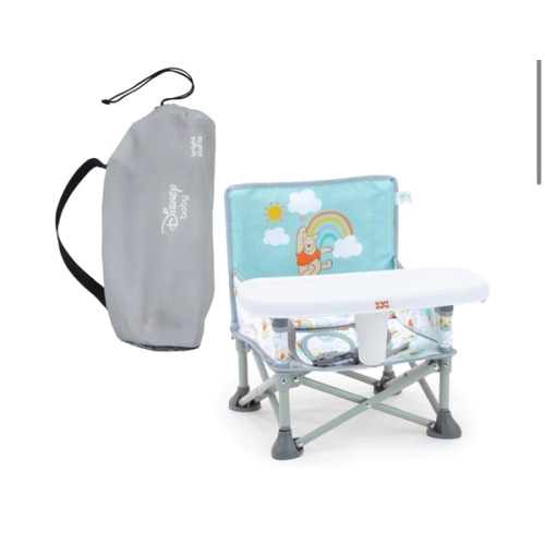 Bright Starts Disney Winnie The Pooh Pop 'N Sit Portable Booster, Indoor/Outdoor Use, Floor Seat with Feeding Tray, 6 Mos - 3 Yrs