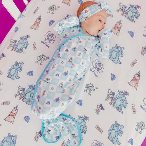 Newborn Knotted Gown - Monsters, Inc. Medley