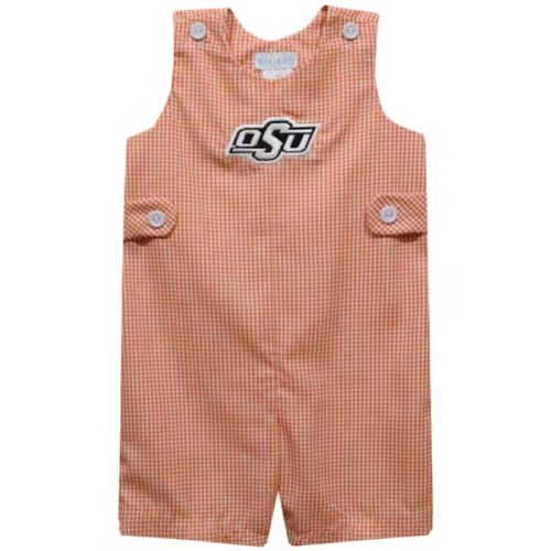 Oklahoma State Cowboys Vive La Fete Infant Gingham Jon Jon Romper - Orange