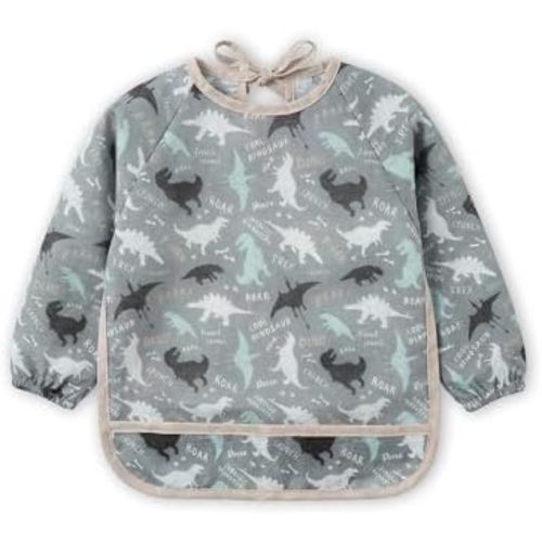 HAMUR HOME Long Sleeve Baby Bib – Waterproof & Mess-Proof Smock for Baby Led Weaning – Machine Washable Lightweight