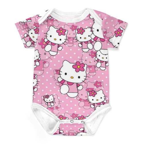 Hello Kitty Baby Bodysuit Boy Girl Clothes Soft Newborn Infant Outfit Short Sleeve Romper