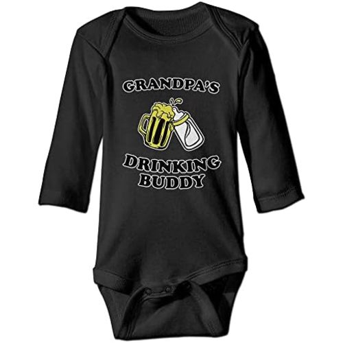 Grandpa's Drinking Buddy Baby Onesie Short/Long Sleeve Unisex Rompers Bodysuit