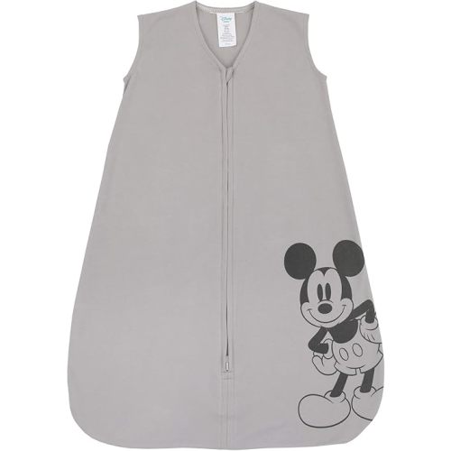 Disney Mickey Mouse 100% Cotton Knit Wearable Blanket, Grey/Black, 6-12 Months