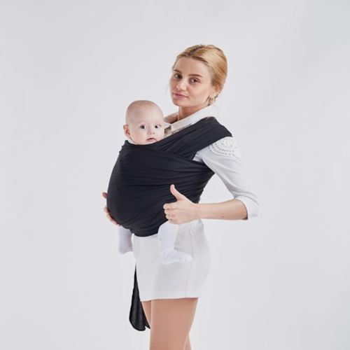 Soft Cotton Baby Wrap Carrier - Adjustable Infant Sling for Newborn to 2 Years, Hands-Free Babywearing for Parenting, Shopping, Travel - Breathable & Lightweight (Black) : Amazon.com.au: Baby