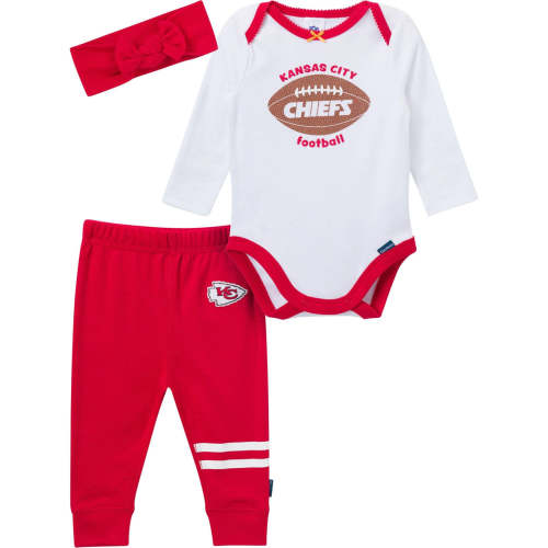 3-Piece Baby Girls Kansas City Chiefs Bodysuit, Pants & Headband Set – Gerber Childrenswear