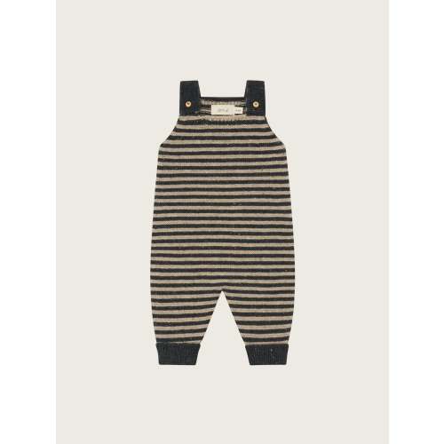 Charcoal Stripes Wool Salopettes