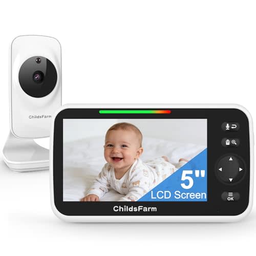 Baby Monitor with Camera and Audio - 5 inch Screen Portable Baby Camera Monitor No WiFi with Temperature Sensor and 1000ft Long Range, Night Vision, VOX, 2-Way Talk, 8 Lullabies, for New Parents