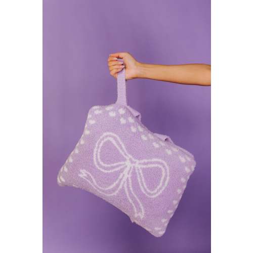 Purple Bow Quillow 50x60 *Ships 4/30-5/3