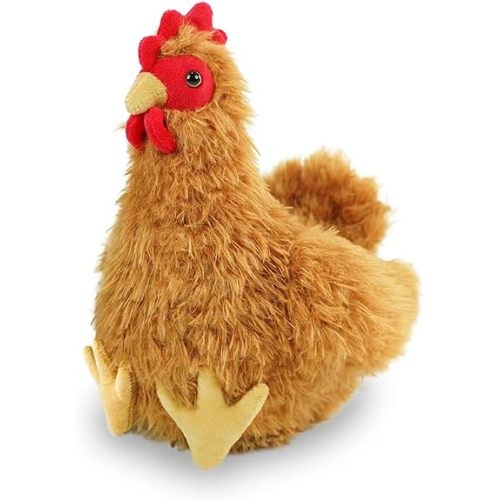 Realistic Chicken Stuffed Animal for Kids and Adults Women Soft Cute Chick Farm Animal Plush Toy Decor/Cuddle Toy for Christmas/Easter/Birthday Gifts (Brown Hen)