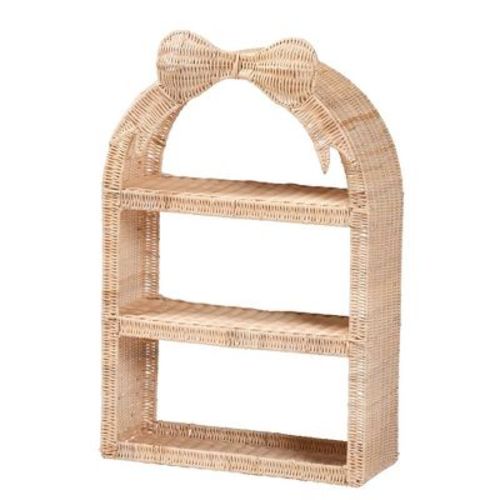 bali & pari Creusa Natural Rattan Wall Shelf Natural Brown