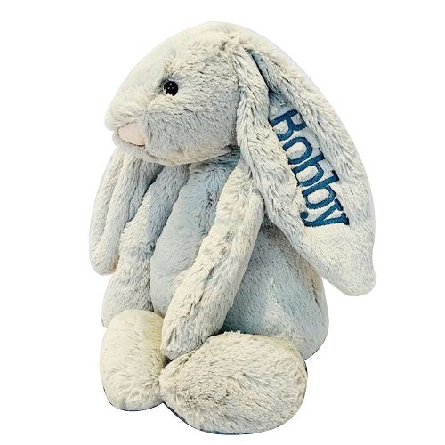 2025 Personalised Embroidered Plush Bunny, Custom Plush Toy Child's Easter Gift, Baptismal Gift with Child's Name
