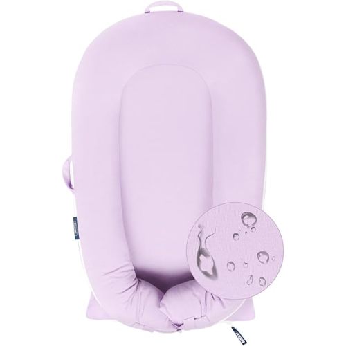 Organic Replacement Cover with Waterproof Pad | Premium Quality Spare Cover Certified Organic Cotton | [Fits Dockatot Deluxe + Docks] (Cover Only) (Lavender, Waterproof Organic Cotton)