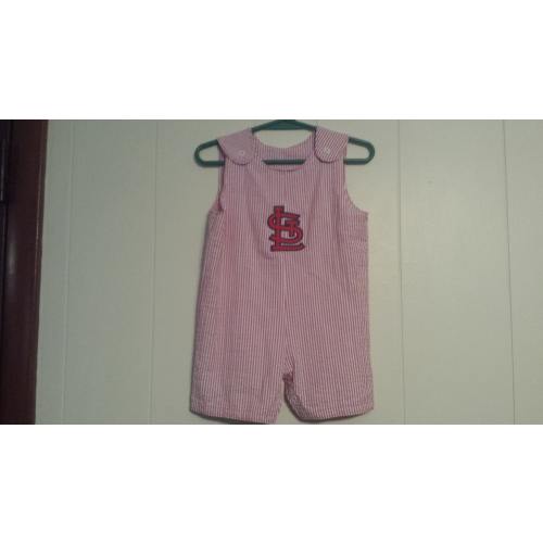 STL vintage look romper shorts/pants Cardinals baseball jon jon shortall