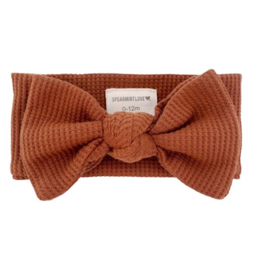 Organic Waffle Knot Bow, Caramel