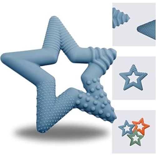 TalkTools Sensory Teeny Teether Star - Alternative to Thumb Sucking and Pacifiers, Enhances Oral Motor Awareness, Perfect for Children with Sensory Needs, Oral Development Aids (Ocean)