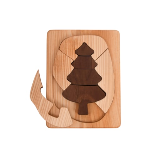 Waldorf Toys -  Wooden Pine Tree Puzzle