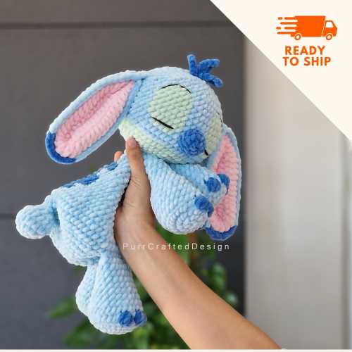 Crochet Stitch snuggler lovey - inspired by Lilo & Stitch - PHYSICAL PRODUCT