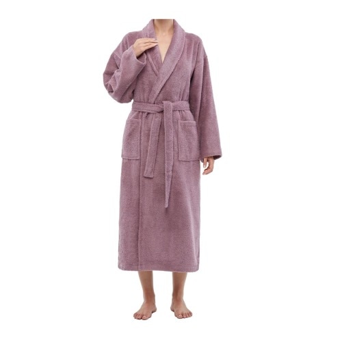 Shawl Collar Turkish Terry Cotton Bathrobe for Women