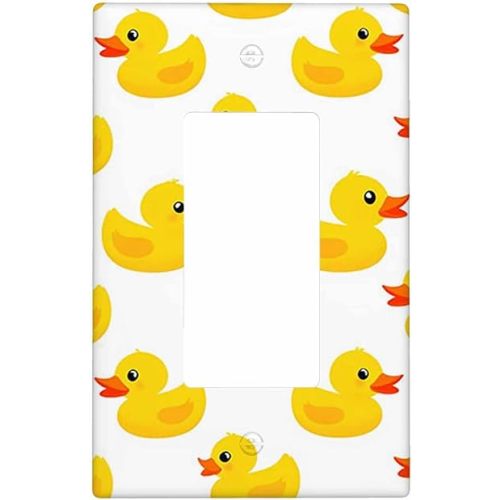 Moslion Duck Toy Single Rocker Wall Switch Plate Cute Animal Shower Ducks Kids 1-Gang Outlet Plug Cover Home Decor For Living Room Bathroom