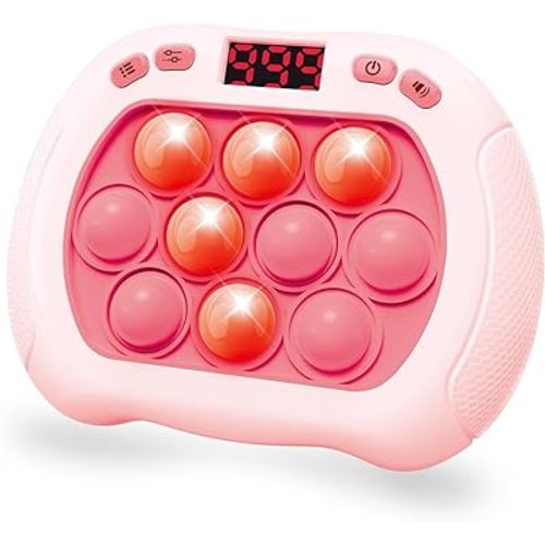 Intoypad Quick Push Pop Game Light Up Fidget Toy for Kids Pink