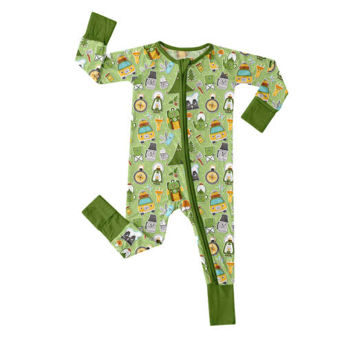 Green Camping Convertible Zippered Romper – Zumbamboo
