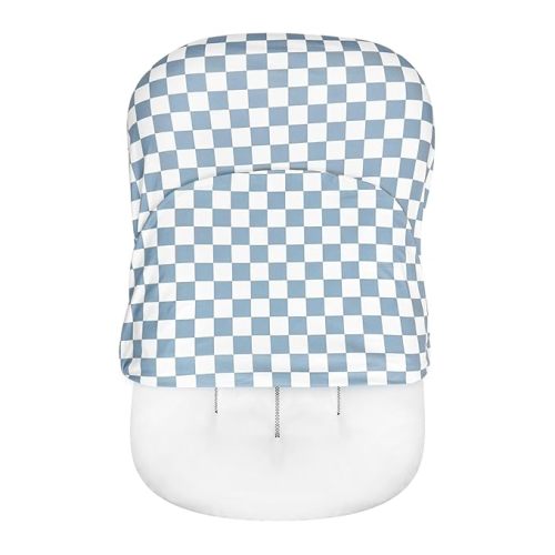DILIMI Baby Lounger Cover for Boys and Girls, Removable Cover Ultra Soft Comfortable Lounger Slipcover, Blue Checkerboard (Lounger not Included)