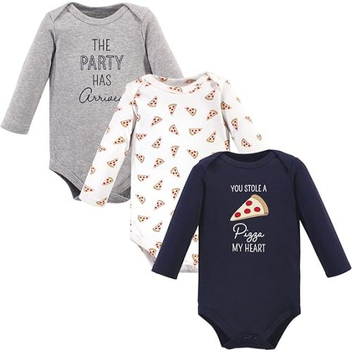 Hudson 9 to 12 Months Long Sleeve Body Suits- 3 Pack